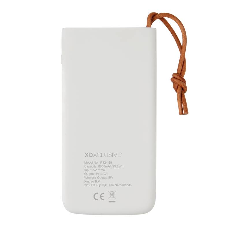 Bezdrôtová strieborná Aria 8000 mAh 5W, biela Bezdrôtová strieborná Aria 8000 mAh 5W, biela
